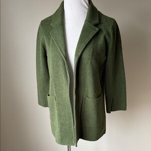 J.Crew Sophie Open-front Sweater Blazer Heather Fern Green